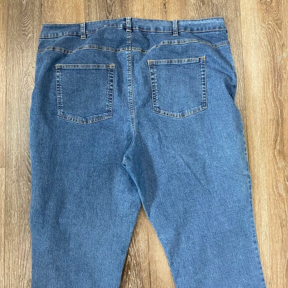 Woman Within 22W Tall Blue Denim Straight Leg Jeans - Picture 5 of 9